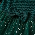 thumbnail image 6 of WhouRiu Dresses for Toddler Girl Star Sequin Square Neck Long Sleeve Evening Gown Elegant Holiday Pageant Tulle Dress Green,Size 3-4 Y, 6 of 8