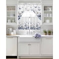 thumbnail image 3 of Blue Butterflies Swag Kitchen Curtains Sets for Windows 24 Inch Length, Elegant Pastoral Butterfly Short Window Curtain Panels Swags Valances and Tiers 3 Piece Set for Cafe/Dining Room, 3 of 5