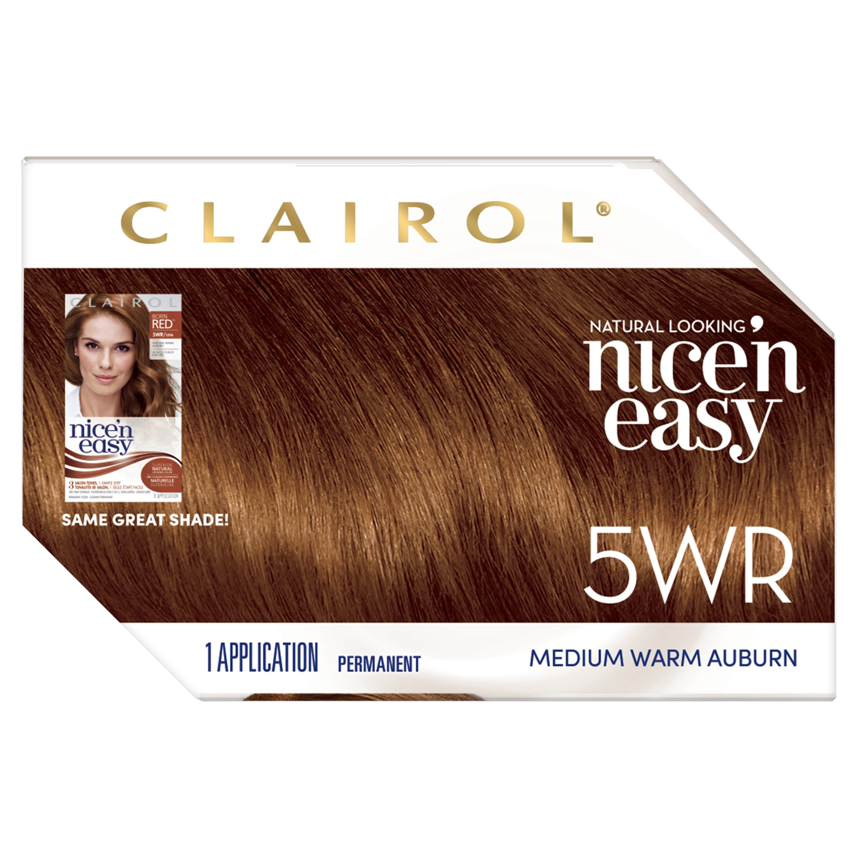 Clairol Nice'n Easy Permanent Hair Color Crème 5WR Medium Warm Auburn, 1 Application