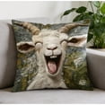 thumbnail image 3 of 18x18 Pillow Cover,Screaming Goat Plush, Funny Animal Throw Pillow with Soft Design,Decorative Pillowcase with Material, Home Decor Accent,Cushion Cover for Bed Couch Chair Bedroom Living Room(C), 3 of 3