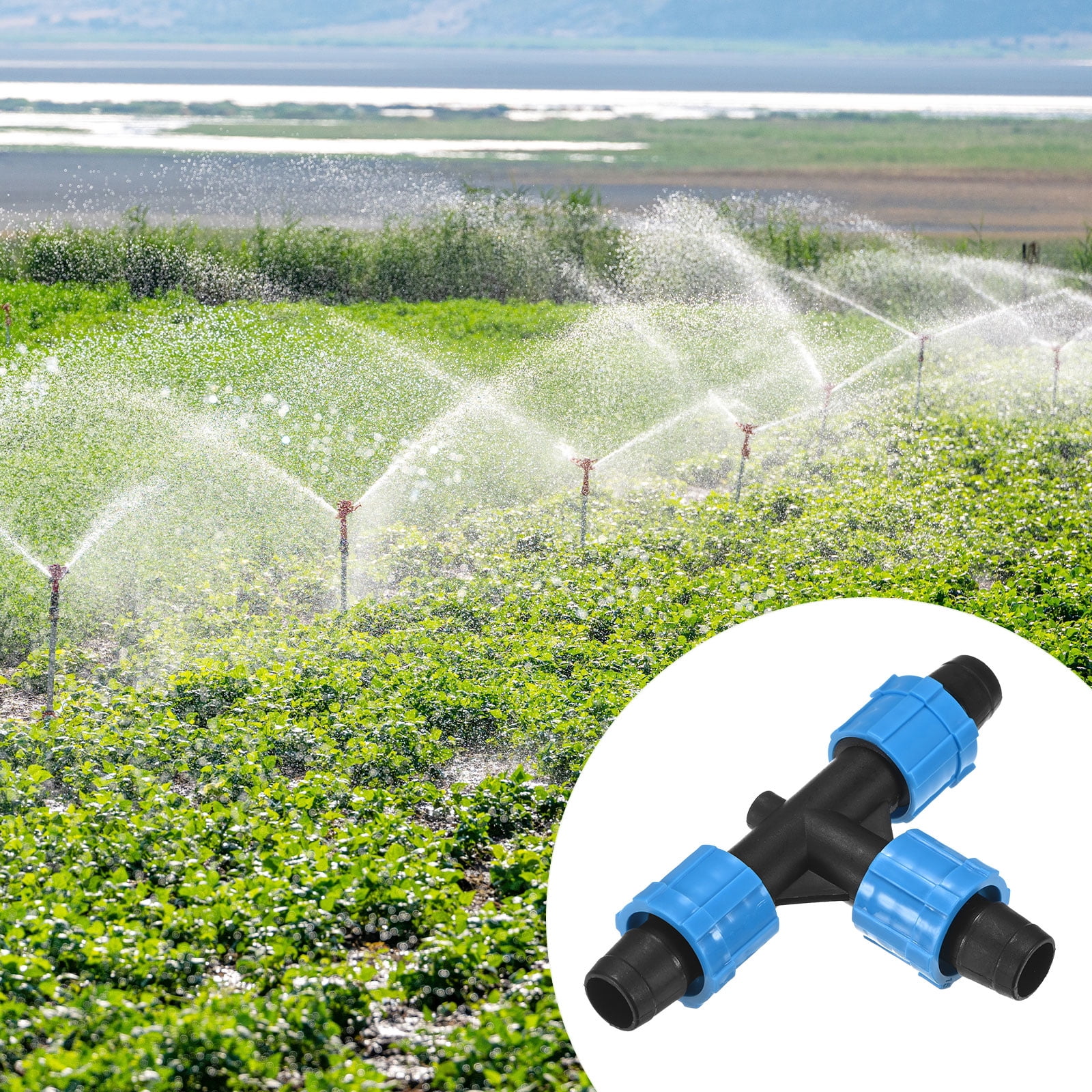 Uxcell 20-Pack Drip Tape Irrigation Tubing 3 Way Tee, for 16-17mm Tubing Irrigation Coupling Barbed Locking Fitting Tubing Connector