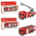 thumbnail image 4 of Alloy Fire Truck Model - 1:50 Scale Diecast Metal Ladder Vehicle, Detailed Collector's Piece, Realistic Rescue Vehicle for 3+ Years, Display & Play, 4 of 4