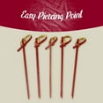 thumbnail image 6 of BambooMN 7.1" Bamboo Tea Knotted Knot Skewers Picks for Cocktails and Hors' D'oeuvres Party Supplies, 100 Pieces, 6 of 9
