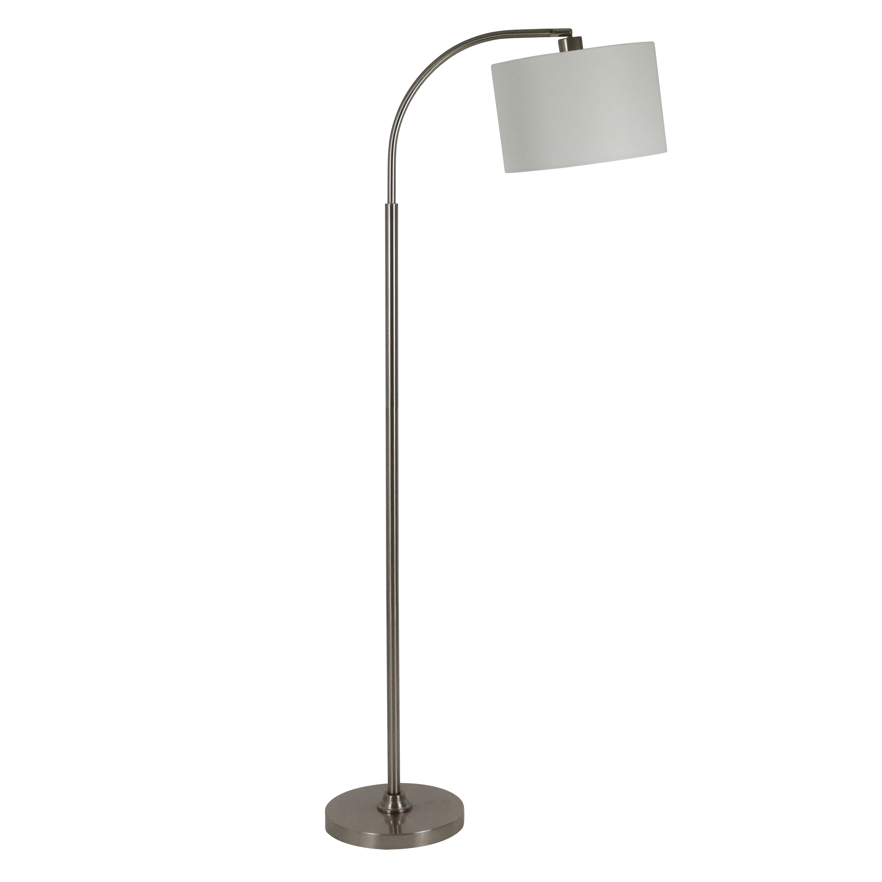 60″ Asher Arc Floor Lamp with Brushed Steel Finish