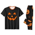 thumbnail image 6 of Family Pajamas Matching Sets - 2 piece Pumpkin Face Print Short Sleeve Tops + Pants Sets,Halloween Pajamas Matching Sets for Family Halloween Night for 8 Years Pjs, 6 of 6