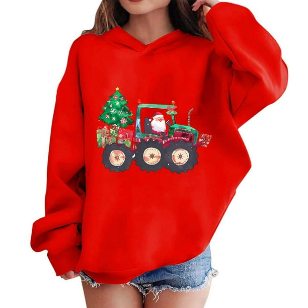 Sudaderas con capucha para niños y niñas, sudaderas navideñas con capucha para niños medianos y grandes, camisetas de manga larga, sudaderas para niños