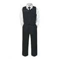 thumbnail image 3 of 6pc Formal Baby Boy Toddler Black Vest Bow Tie Suit Outfit w/ Color Vest Set S-7, 3 of 5