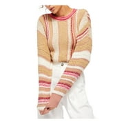 FREE PEOPLE Womens White Pinstripe Long Sleeve Sweater Size: SP