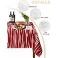 thumbnail image 2 of Red Striped Table Cloth, Waterproof Tablecloth for Square Tables, Classic Minimalist Waves Lines Pattern Reusable Washable Fabric Table Cover for Restaurant Kitchen Dining Tables 60"x60", 2 of 9