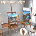 thumbnail image 4 of Yacona Art Easel for Painting, Wooden Easel for Adults, H-Frame with Storage Drawer, Retro Style, 4 of 7