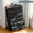 thumbnail image 5 of JINYUZHOU INC 12 Drawer Dresser Tall Fabric Chests of Drawers Closet for Bedroom Black Wood Grain - 12-drawer, 5 of 5