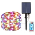 thumbnail image 1 of Guirnalda de luces solares, cadena de luces de alambre de cobre impermeable, decoración para jardín, balcón, patio, puerta, patio, boda (cuatro colores, 300 luces, 32 metros, control remoto 2025 cuent, 1 of 5