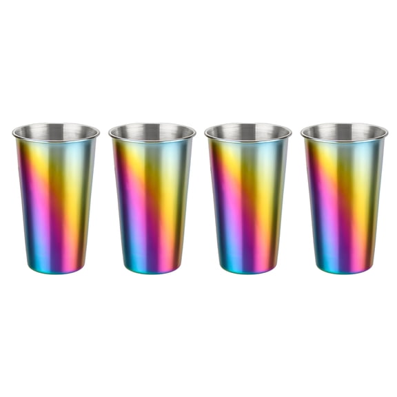 ACDANC Stainless Steel Cups - 4 Pack 17Oz Pint Tumbler, Premium Metal Drinking Glasses | Stackable Durable Cup