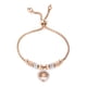 thumbnail image 1 of Pulsera de mujer Nikou acero inoxidable con diamantes de imitación ajustable árbol hueco oro rosa, 1 of 12