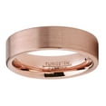 thumbnail image 3 of Metal Masters Mens Classic Flat Brushed Tungsten Carbide Wedding Band Rose GoldTone Comfort-Fit 6mm, 3 of 6
