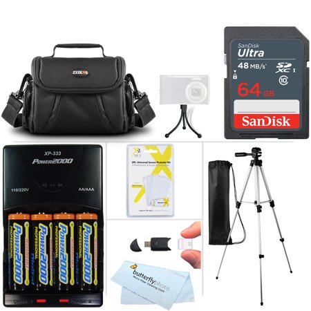 64GB Accessories Kit For Nikon Coolpix B500, L840, L830, L340, L330, Digital Camera Includes 64GB High Speed SD Memory Card + 4AA Rechargeable NIMH Batteries + Rapid Charger + Case + Tripod (Best Digital Camera With Rechargeable Battery)