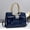 f199Blue, variant on Women's Glossy Khaki Patent Leather Tote Bag with Bow & Rhinestone Detail, Gold-Tone Braided Handles, Convertible Crossbody Strap