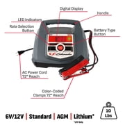 Schumacher Electric 6A Car Battery Charger and 100A Engine Start, Maintainer, 30A Boost, Battery and Alternator Tester, 6V/12V Batteries, SC1564