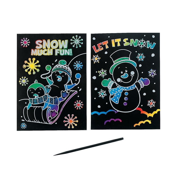 Magic Color Scratch Winter Fun Activities, Craft Supplies, Christmas, 24 Pieces
