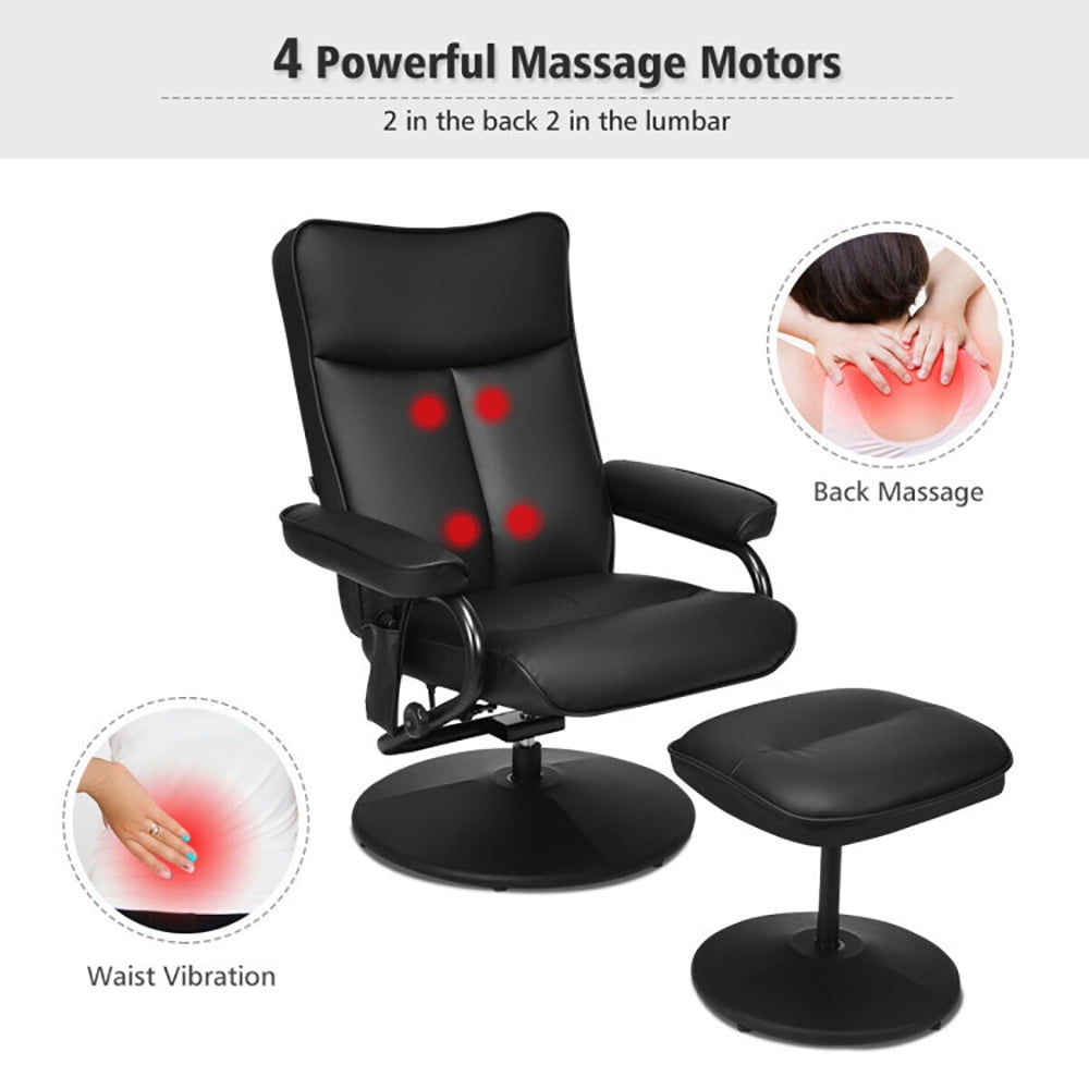 Finihen Massage Recliner Chair, Electric Massage Recliner Chair with Ottoman and Remote Control, for Living Room, Bedroom, Black Finihen Massage Recliner Chair, Electric Massage Recliner Chair with Ottoman and Remote Control, for Living Room, Bedroom, Black