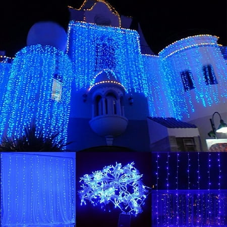3m X 3m Window Curtain Icicle Lights 300 Led Christmas Fairy String Light Indoor Decoration For Festival Wedding Party Living Room Bedroom Daylight