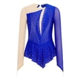 thumbnail image 3 of Choomomo Kids Girls Ice Figure Skating Dress Ballet Dance Skirted Leotard Dress Rhinestones Competition Outfit Royal Blue 6, 3 of 7