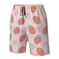 thumbnail image 3 of Wukai Strawberry And Flowers Print Beach Trunks with Compression Liner Swimsuit Quick Dry Beach Sports Shorts with Pocket-Small, 3 of 8