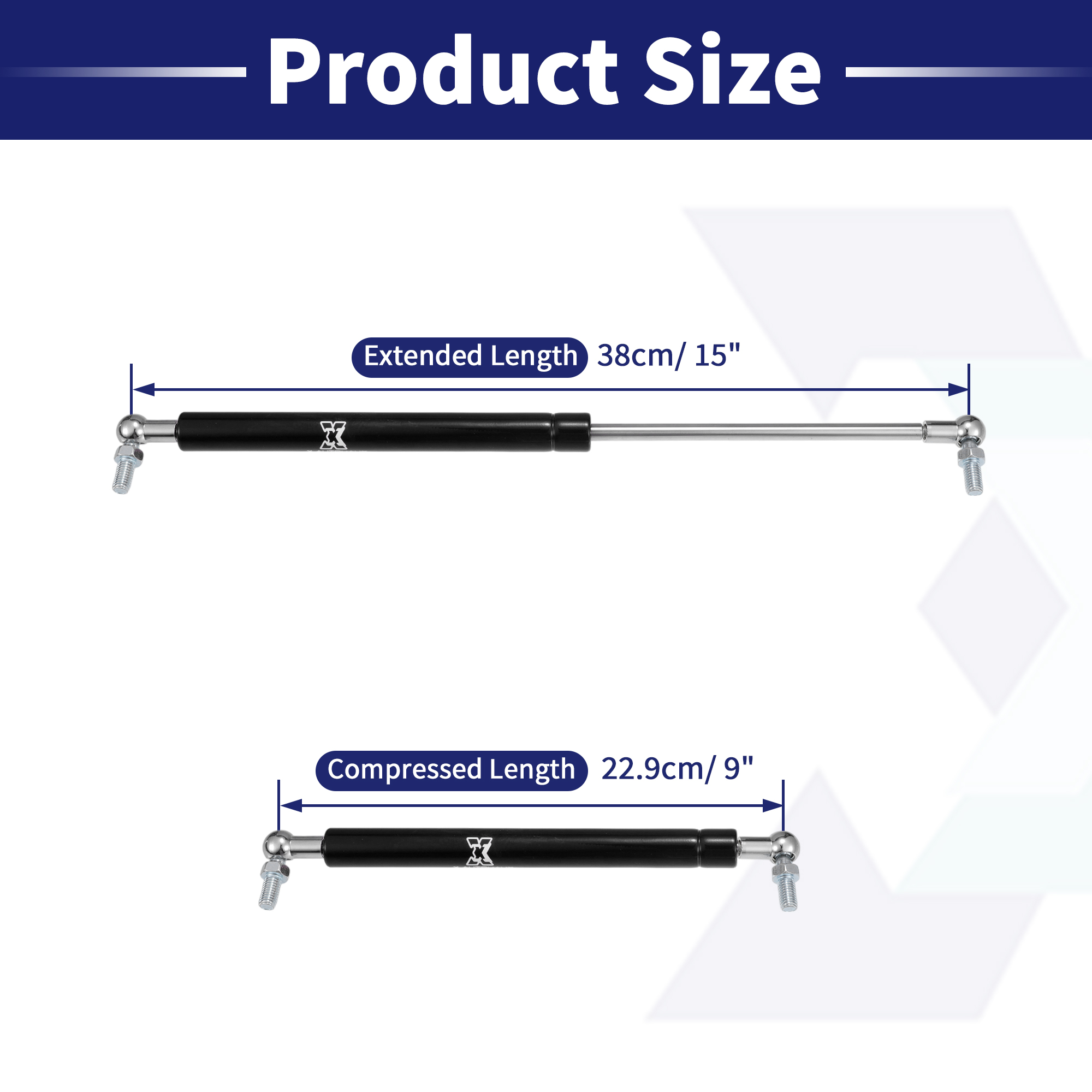 Unique Bargains 2Pcs 15inch Lift Supports Struts Gas Spring for RV Car Truck 67lb