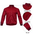 thumbnail image 4 of Men's AKsit Athletic Tracksuit Stand-up collar Full Zip Sports Set Casual Comfy Jogging Sweat Suits for Men Burgundy XL, 4 of 5