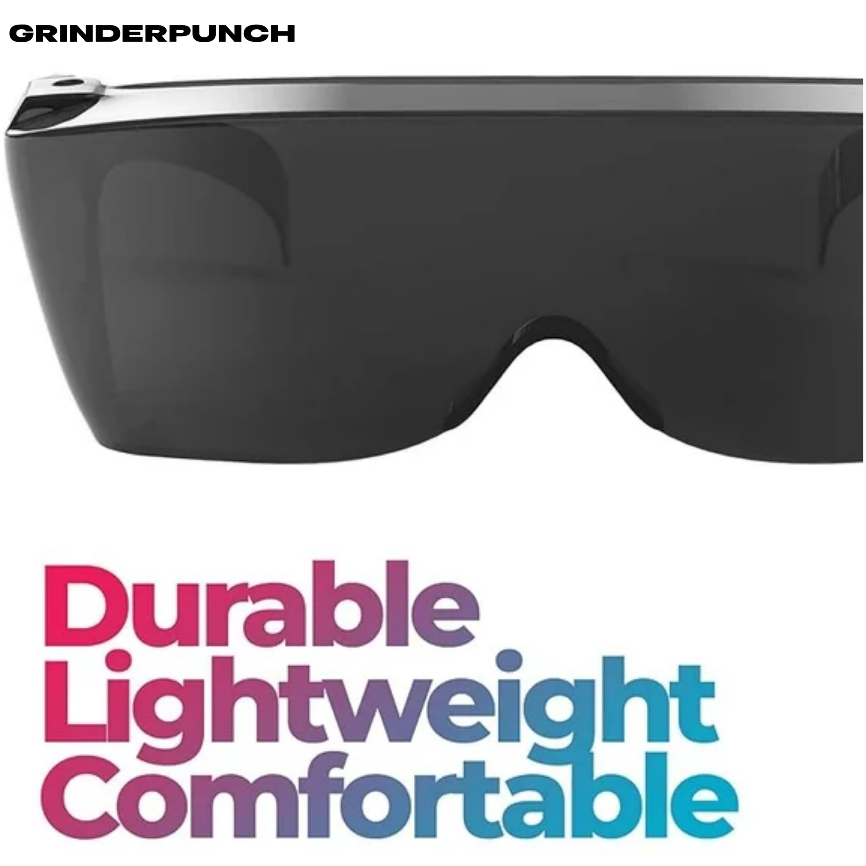 GRINDERPUNCH Cover-Ups Black Fit Over Sunglasses - Wrap Around Sunglasses - People Who Wear Prescription Glasses in the Sun