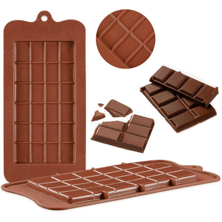 3 Pieces Silicone Break Apart Chocolate Moulds,Silicone Square  Mold,Non-Stick Candy Chocolate Bar Mold,Reusable Candy Protein Silicone Chocolate  Candy Molds 