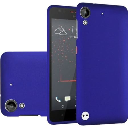 Rubberized Blue Snap - For HTC Desire 530 Rubberized Snap On Plastic Case - Blue