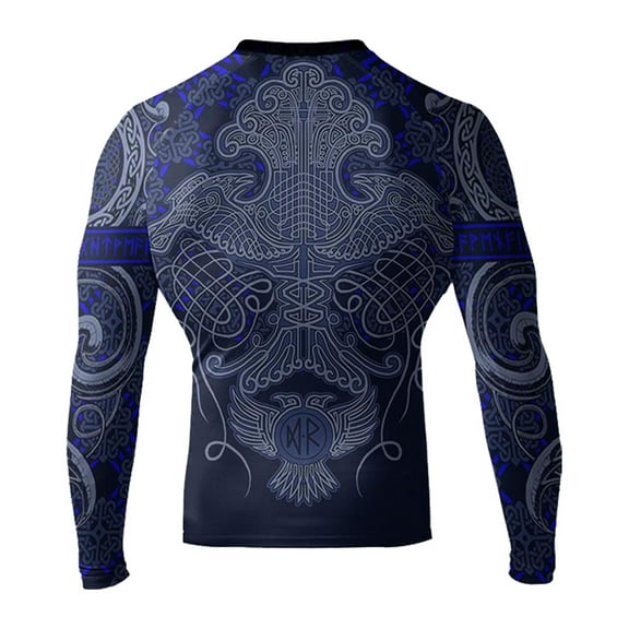 Men's Nordic Blue IBJJF Approved MMA Rash Guard Small