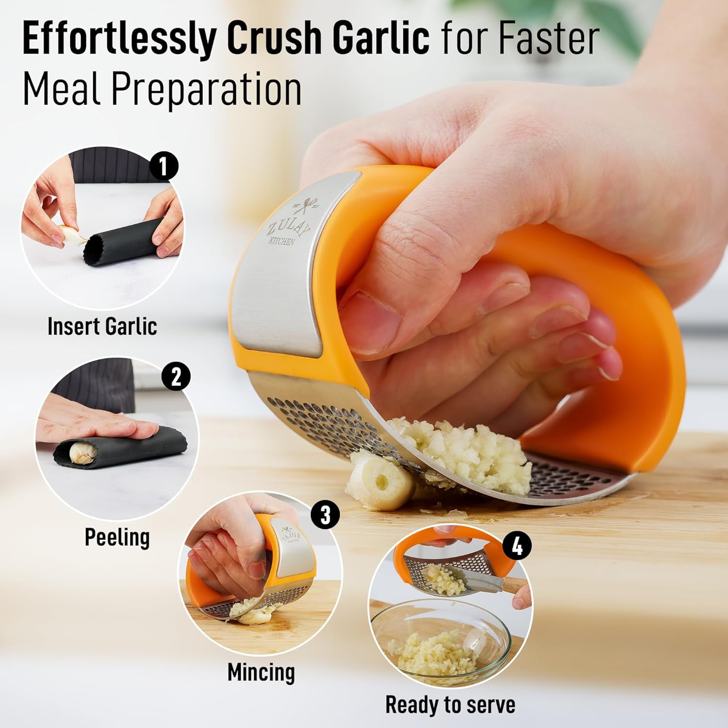 Premium Stainless Steel Garlic Press Rocker - Thumbnail 5