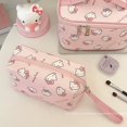 thumbnail image 5 of Bonita bolsa de cosméticos con estampado de Hello Kitty, bolsa de cosméticos portátil de gran capacidad con forma de corazón para niña, bolsa de lavado portátil, bolsa de almacenamiento, 5 of 5
