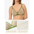 thumbnail image 2 of LUCKMEEY Sheer Mesh Plunge Bras for Women Crossable Straps Wireless Triangle Everyday Bra, 2 of 6