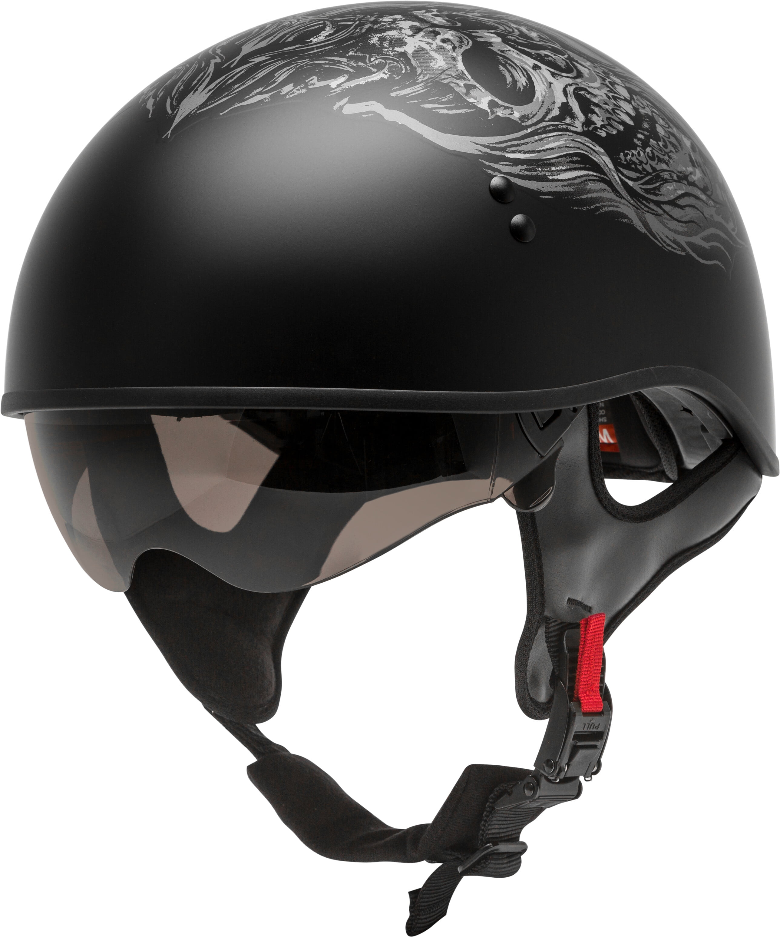 GMAX HH-65 Naked Ghost/Rip Half Motorcycle Helmet Black 