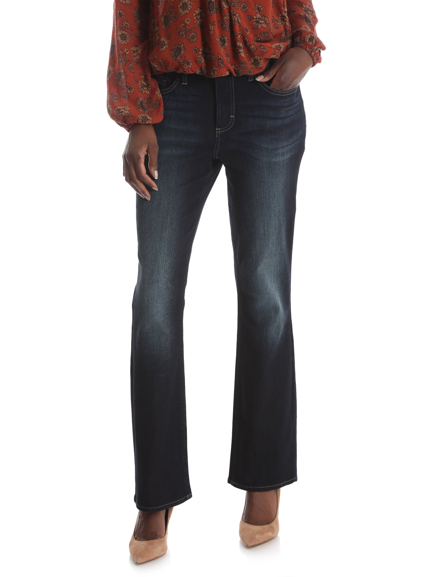 new womens Riders by Lee mid rise boot cut stretch denim jeans. 