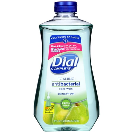 Dial Complete Antibacterial Foaming Hand Wash Refill, Fresh Pear, 32 Ounce