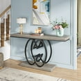 thumbnail image 4 of 55 Inch Faux Marble Console Table Gold Sofa Table for Entryway Grey & Black, 4 of 5