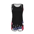 thumbnail image 6 of Qingpeng Women's Two Piece Tankini Swimsuit Set Independence Day Printed Built-in Bra Tank Top and Boyshort Bottoms with Pockets, 6 of 7