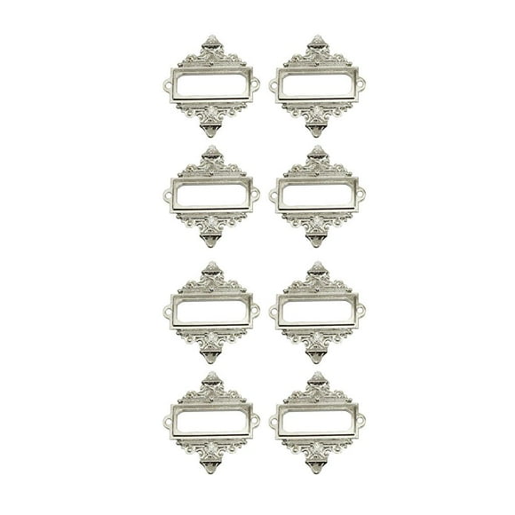 Paquete de 8 Etiquetas BLESIY portaetiquetas de metal antioxidante 55x62 mm