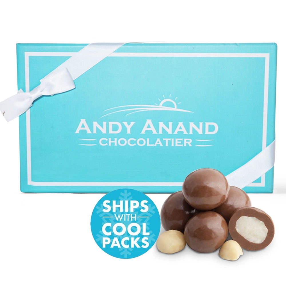 Andy Anand Milk Chocolate Macadamia Nuts Gift Boxed & Greeting Card 1lb