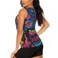thumbnail image 3 of Fuzoiu Neon Graffiti Urban Art Print Women's Workout Tank Top,Athletic Racerback Sports Tank,Tops Sleeveless Running Loose Fit Yoga Tops,Active Shirts for Yoga, Running, and Gym-Large, 3 of 7