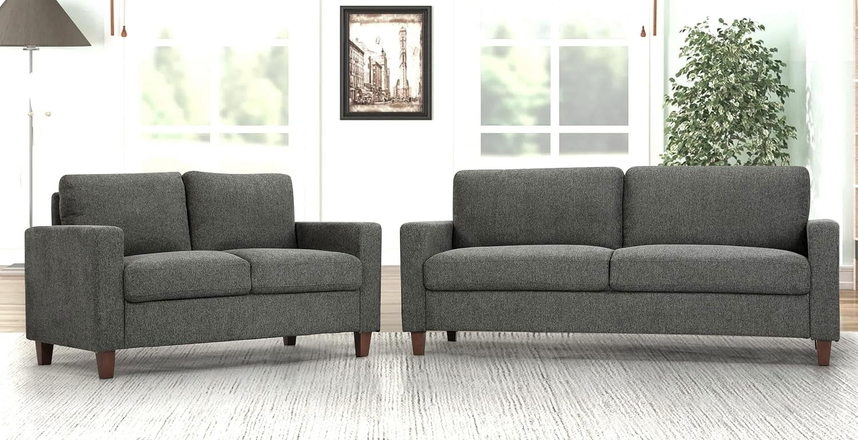 US Pride Furniture Mid Century Modern Couch for Living Rooms 20 in. Height Sofa Sets with Reversible Back Pillows in Grey