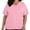 Pink, variant on Plus Size Women's 2026 Summer V Neck Short Sleeve Scrub Top with Dual Patch Pockets, Loose Fit Work Uniform Tee for Medical & Daily Casual Wear