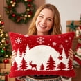 thumbnail image 6 of Christmas Tree Pillow Cover 12 x 20 Inch, Xmas Decorations, Soft Plush Faux Fur Holiday Winter Decorative Throw Pillows for Sofa Bedroom Bed Home Décor(C), 6 of 6