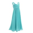 thumbnail image 3 of iiniim Little Big Girls Sleeveless Chiffon Flower Girl Junior Bridesmaid Long Dress Sky Blue 10, 3 of 7