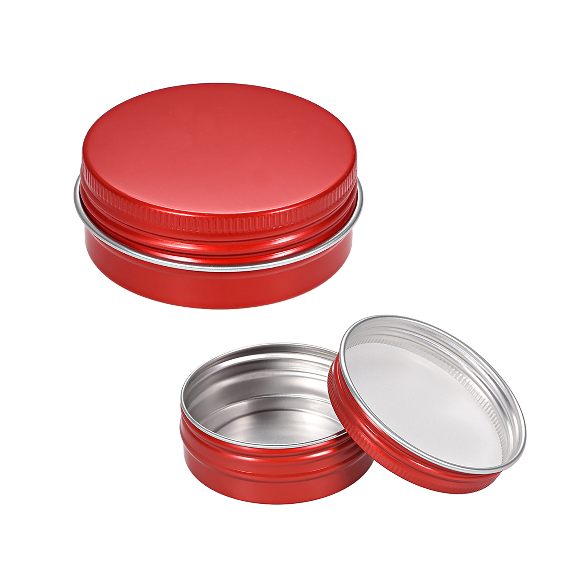 Uxcell 1oz 30ml Screw Top Lid Round Aluminum Cans Tin Containers Red 12 Pack