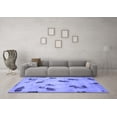 thumbnail image 3 of Ahgly Company Machine Washable Indoor Round Abstract Blue Modern Area Rugs, 8' Round, 3 of 4